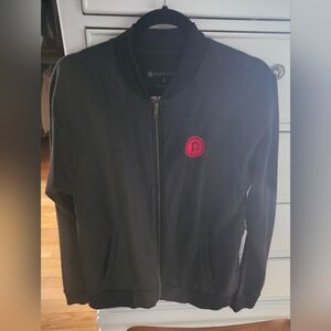 Pure Barre Dark Grey With Black Trim Zip-Up Jacket